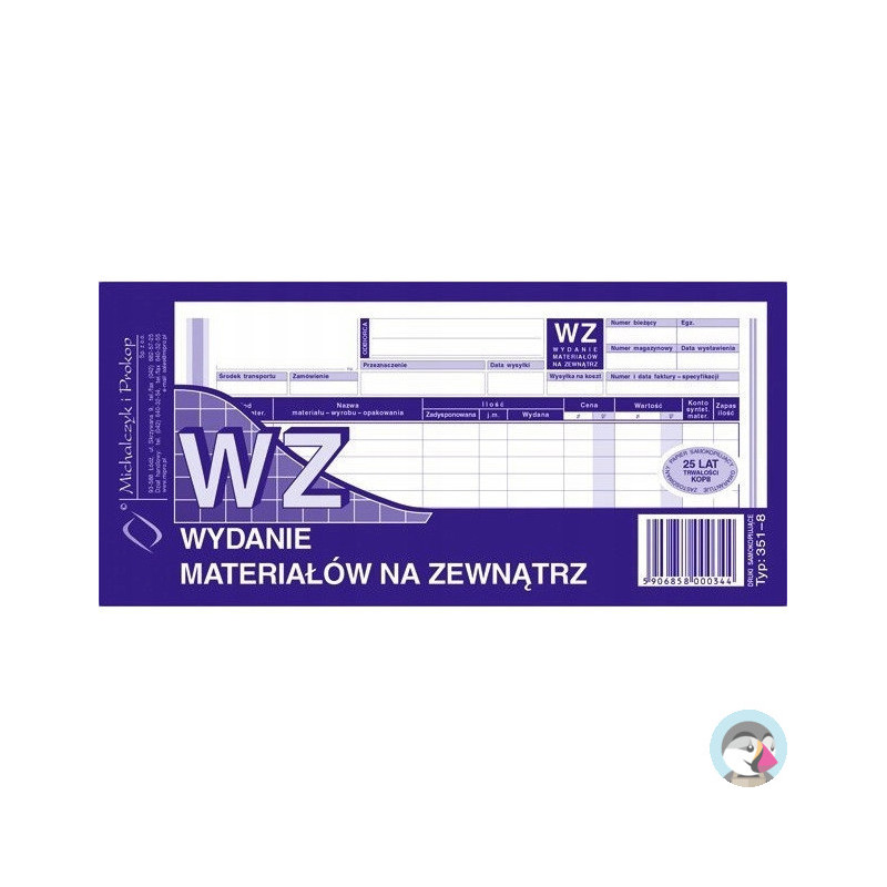 351-8 WZ wydanie materiałów na zewnątrz 1/3A4 80 kartek Michalczyk i Prokop