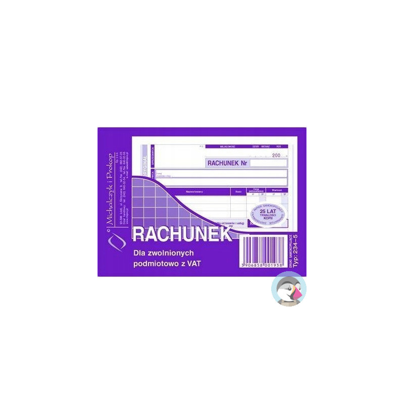 234-5 Rachunek A6 (poziom) ory.+kop. 80k Michalczyk i Prokop