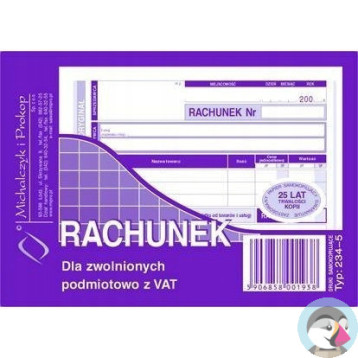 234-5 Rachunek A6 (poziom) ory.+kop. 80k Michalczyk i Prokop