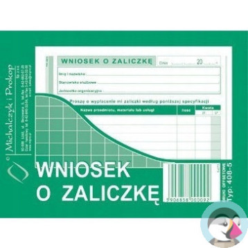 408-5 Wniosek o zaliczkę A6 40 kartek Michalczyk i Prokop