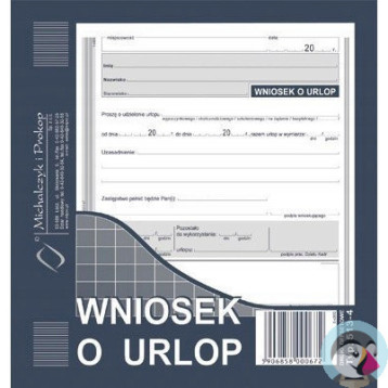 513-4 WU Wniosek o udzielenie urlopu 2/3 A5 Michalczyk i Prokop