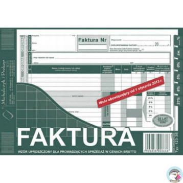 123-3E Faktura VAT A5 brutto uproszczona (poziom) MICHALCZYK i PROKOP