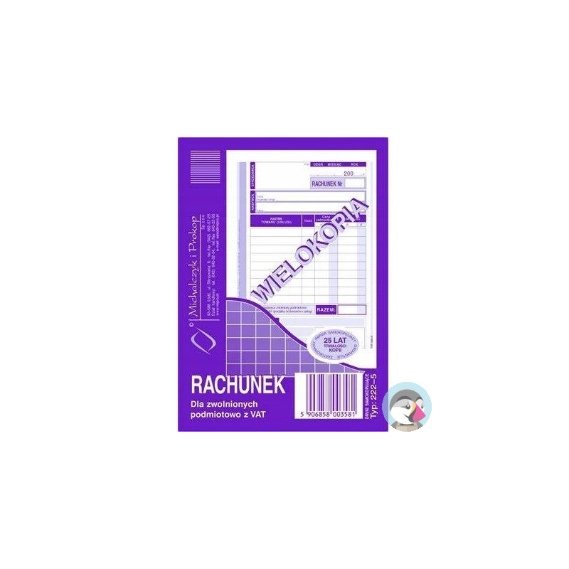 222-5 Rachunek A6 (pion) wielokopia 80k Michalczyk i Prokop