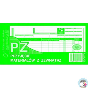 352-8 PZ przyjęcie materiałów z zewnątrz 1/3A4 80 kartek MICHALCZYK