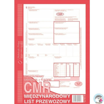 800-2N CMR A4 80kartek 1+4 numerowany międzynarodowy list przewozowy M&P