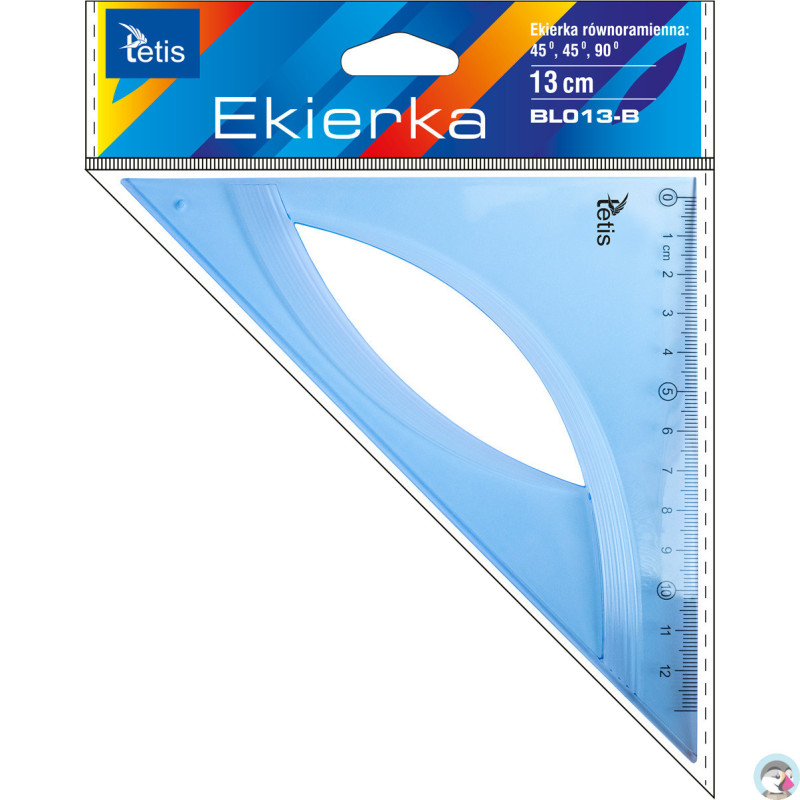 Ekierka równoramienna 13cm NIEBIESKA BL013-B TETIS