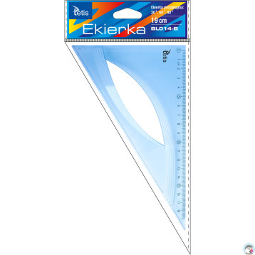 Ekierka prostokątna 19cm NIEBIESKA BL014-B TETIS