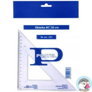 Ekierka średnia 25cm/45 stopni ME103-00 MEMOBE