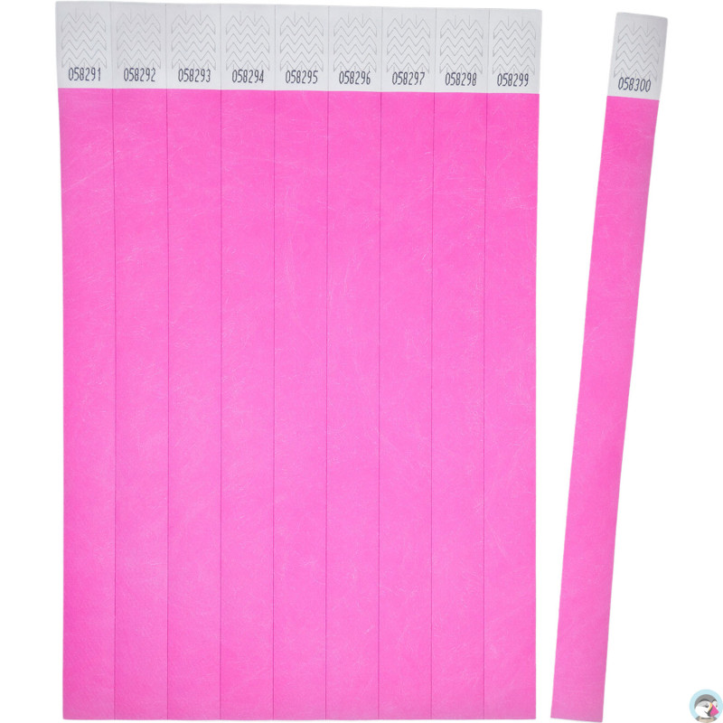 Opaski na rękę 256x19mm (50 arkuszy || 500 opasek) neonowe różowe TYVPK-50 AVERY