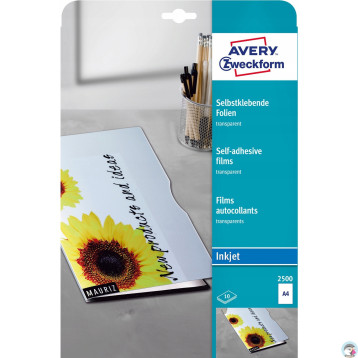 Folie samoprzylepne A4 0.17mm przezroczyste INK 10 ark. ZF2500 AVERY ZWECKFORM