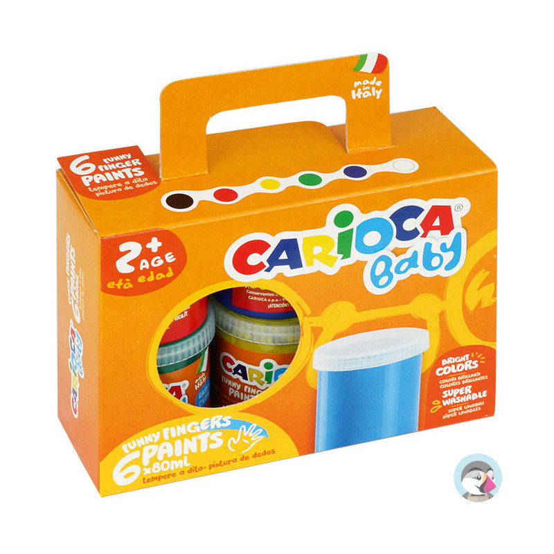 Farba tempera do malowania palcami 6kl 80ml CARIOCA 170-2275 KO023
