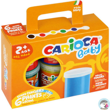 Farba tempera do malowania palcami 6kl 80ml CARIOCA 170-2275 KO023