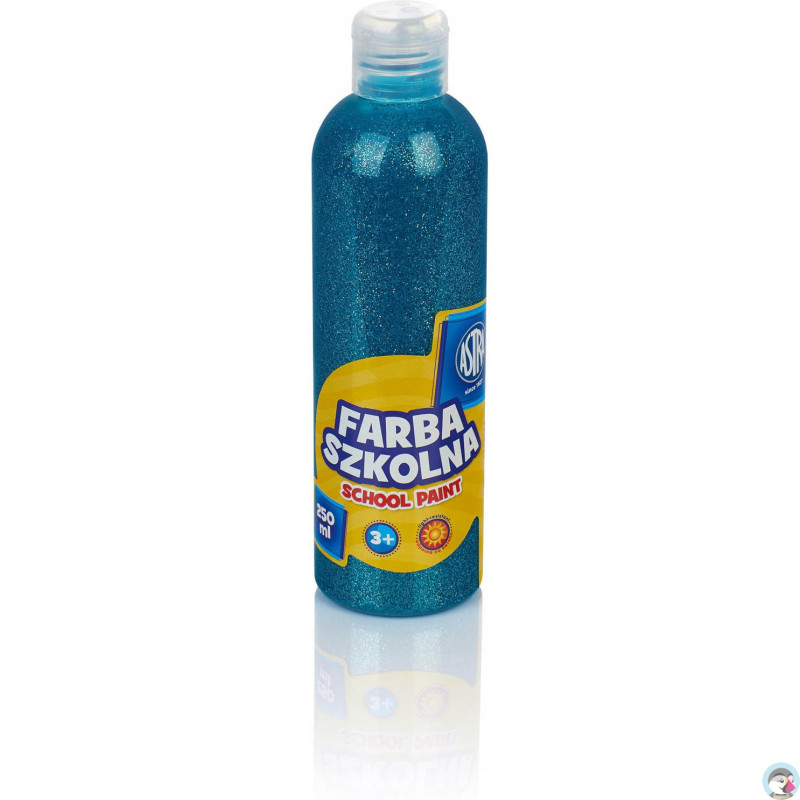 Farba plakatowa szkolna ASTRA 250ml brokatowy turkus 301217040 ASTRA