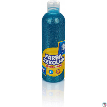 Farba plakatowa szkolna ASTRA 250ml brokatowy turkus 301217040 ASTRA
