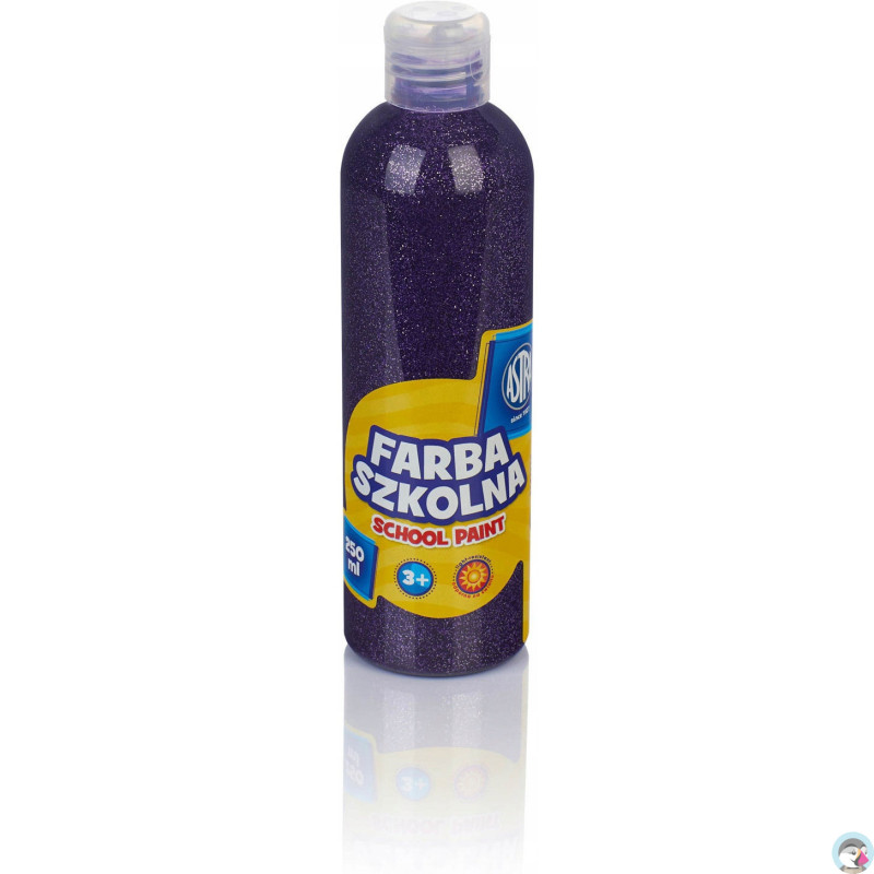 Farba plakatowa szkolna ASTRA 250ml brokatowy fiolet 301217042 ASTRA
