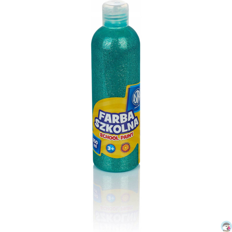 Farba plakatowa szkolna 250ml brokatowa zielona 301217041 ASTRA