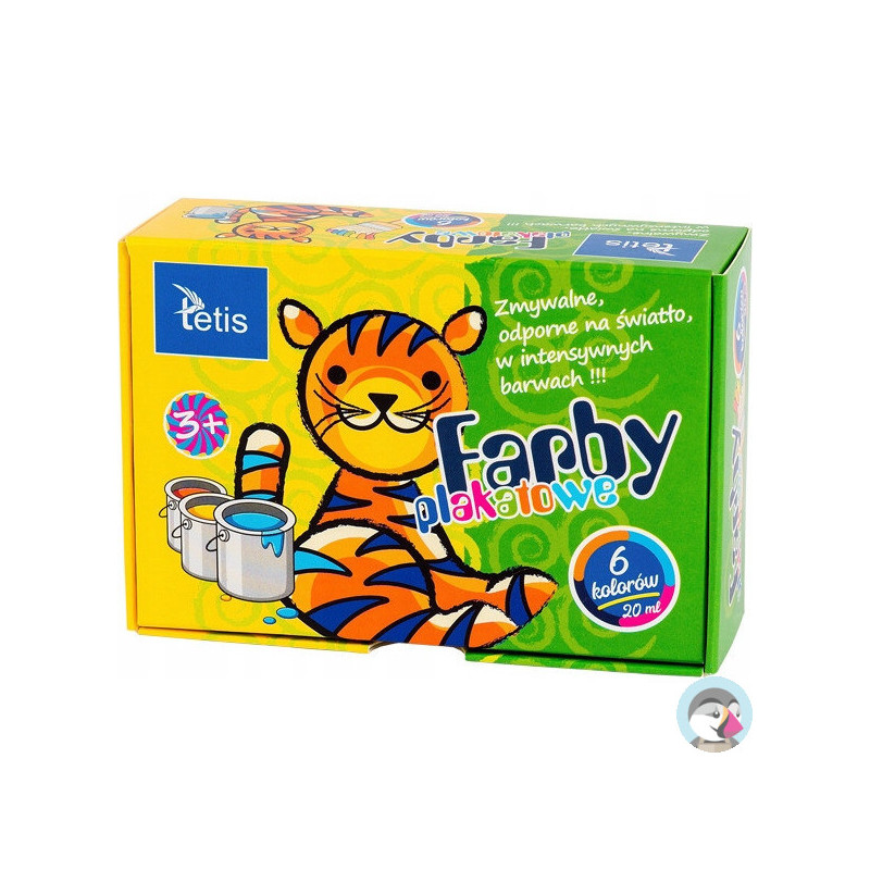 Farby plakatowe 6kol. 20ml KF001-A TETIS
