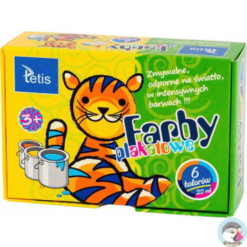 Farby plakatowe 6kol. 20ml KF001-A TETIS