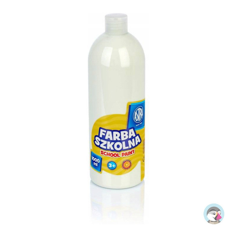 Farba plakatowa szkolna 1000ml biała 301217046 ASTRA