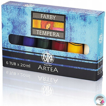 Farby tempera zestaw 6 kolorów 20ml w tubkach 83419901 ASTRA