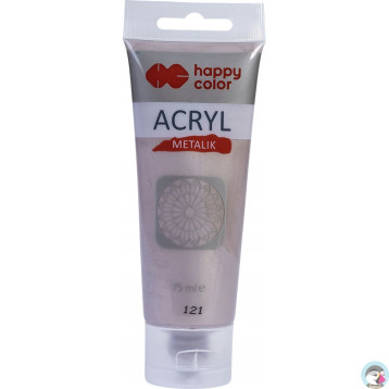 Farba akrylowa 75 ml, różowe złoto metalik, HAPPY COLOR HA 7370 0075-121