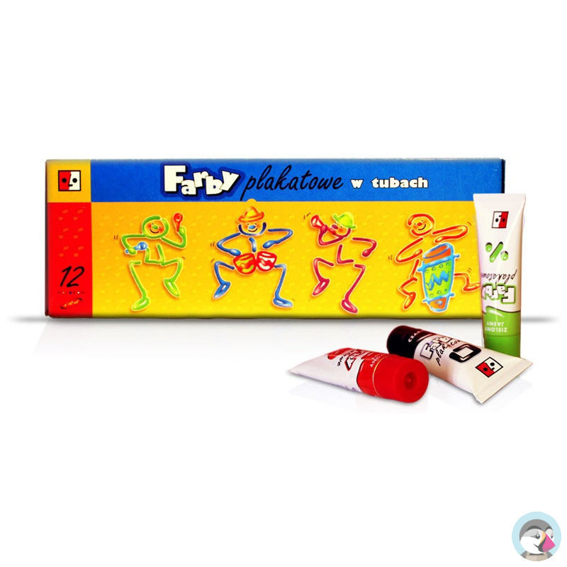 Farby plakatowe w tubach 12 kol.30ml. JEDNOŚĆ