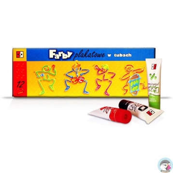 Farby plakatowe w tubach 12 kol.30ml. JEDNOŚĆ