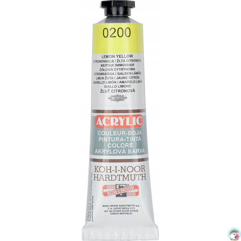 Farba akrylowa 162712 żółta 0200 40ml. KOH I NOOR