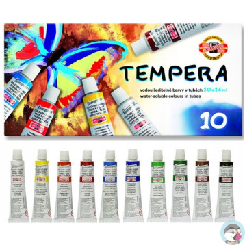 Farby TEMPERY 16ml. 10 kolorów 162548 KOH-I-NOOR