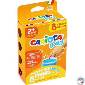 Farba CARIOCA tempera do malowania palcami 8 koloró 50ml. (43174) 170-2574