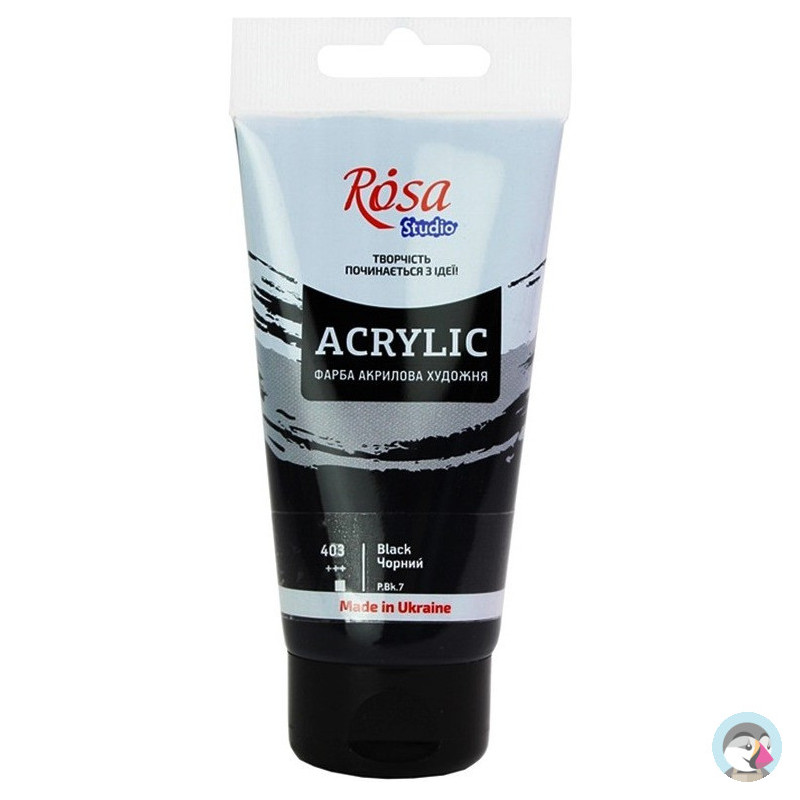 Farba akrylowa Rosa Studio 75ml BLACK 403