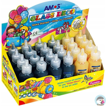 Farby witraż.GD22D24BG-KONTURY(24)AMOS 170-2298 16czarnych+8złotych