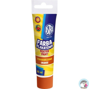 Farba plakatowa w tubkach 30ml szkolna pomarańczowa 301107001 ASTRA