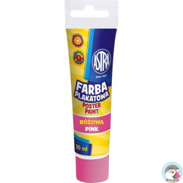 Farba plakatowa w tubkach 30ml szkolna różowa 301107002 ASTRA