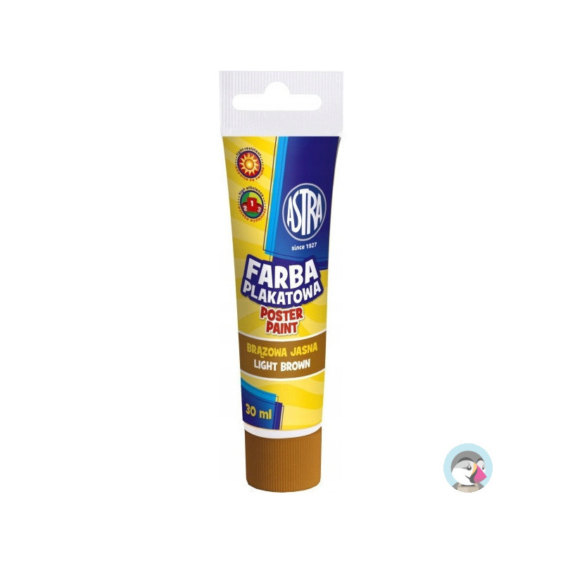 Farba plakatowa w tubkach 30ml szkolna jasna brązowa 83110912 ASTRA