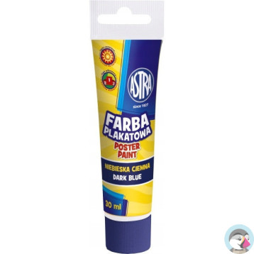 Farba plakatowa w tubkach 30ml szkolna ciemno niebieska 83110914 ASTRA