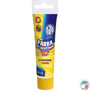 Farba plakatowa w tubkach 30ml szkolna cytrynowa żółta 83110908 ASTRA