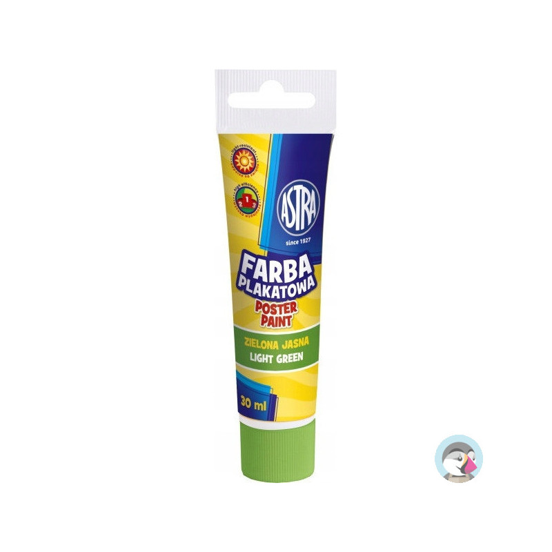 Farba plakatowa w tubkach 30ml szkolna jasna zielona 83110910 ASTRA