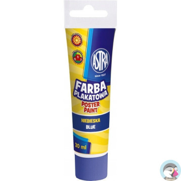 Farba plakatowa w tubkach 30ml szkolna niebieska 83110905 ASTRA