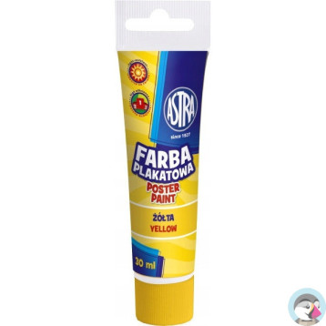 Farba plakatowa w tubkach 30ml szkolna żółta 83110915 ASTRA