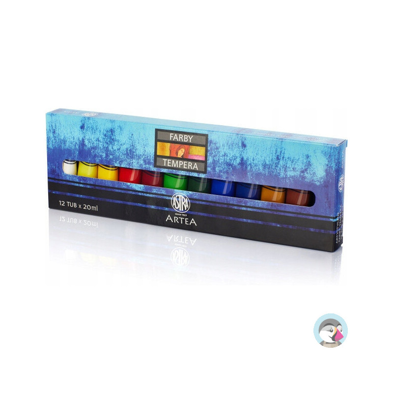 Farby tempera zestaw 12 kolorów 20ml w tubkach 83414900 ASTRA