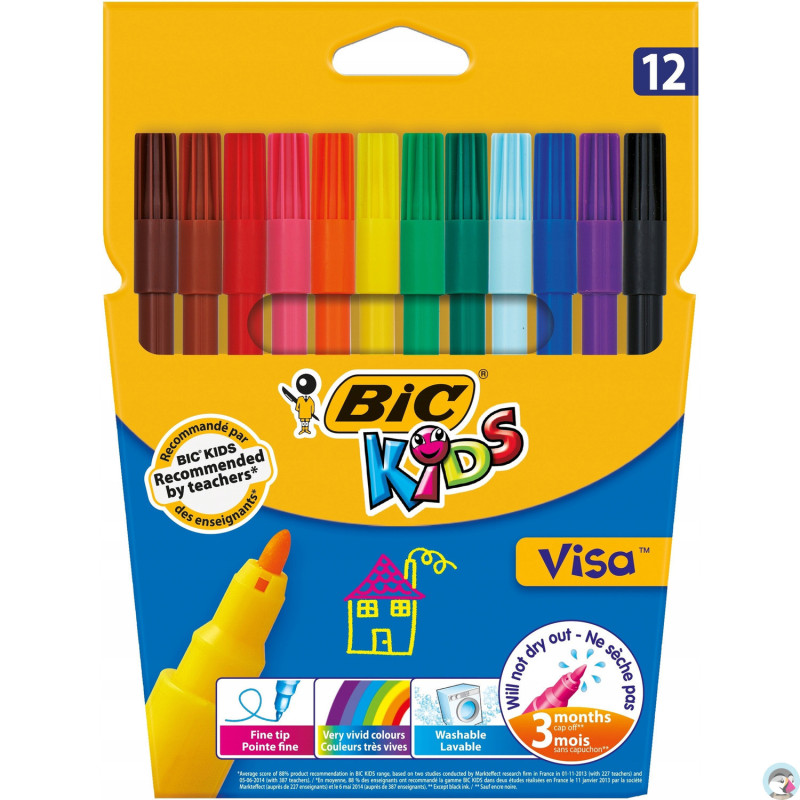 Flamastry VISA Kids 12 kolorów 888695 BIC