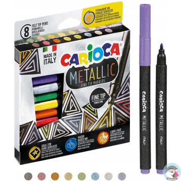 Pisaki CARIOCA metaliczne 8 kolorów 43162