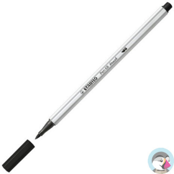 Flamaster STABILO PEN 68 568/46 czarny końcówka pędzelkowa Brush