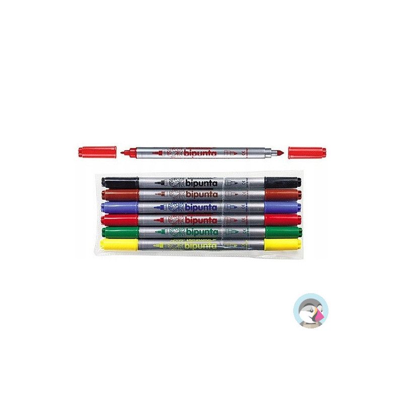 Flamastry DOUBLE POINT 6szt.FIBRACOLOR 584SW EUROSPARK