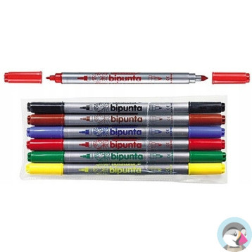 Flamastry DOUBLE POINT 6szt.FIBRACOLOR 584SW EUROSPARK