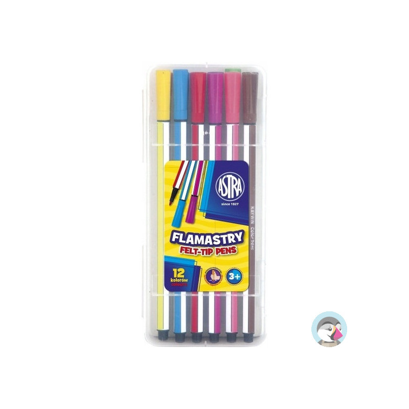 Flamastry heksagonalne 12 kolorów pisaki w plastikowym pudełku 314115001 ASTRA