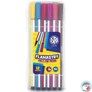 Flamastry heksagonalne 12 kolorów pisaki w plastikowym pudełku 314115001 ASTRA