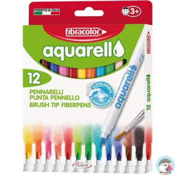 Mazaki akwarelowe AQUARELLO 12 FIBRACOLOR 6877