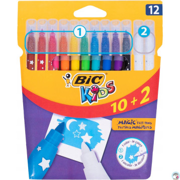Flamastry 10+2 BIC KIDS COLOUR ERASE 9202953 Magic Felt Pens
